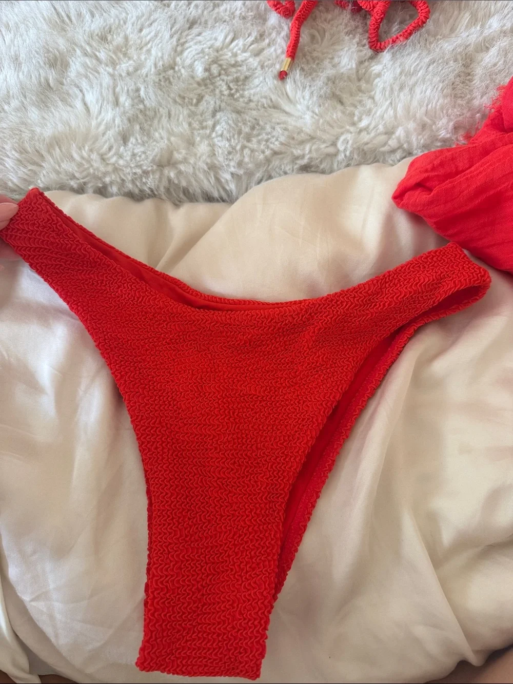 Monday Swimwear Byron Bottom- Chili Pepper Crinkle- Small